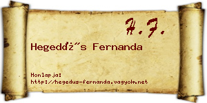 Hegedűs Fernanda névjegykártya